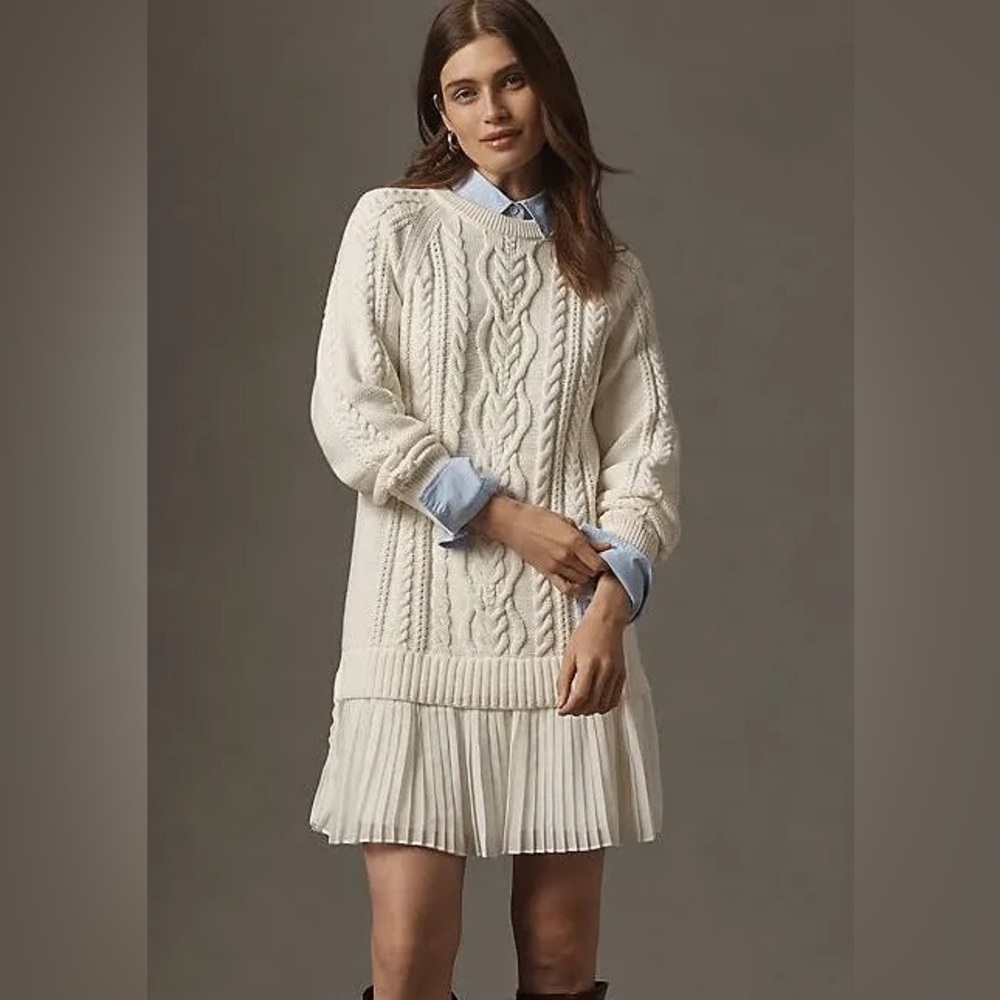 Anthropologie Delphine sweater twofer minidress size large